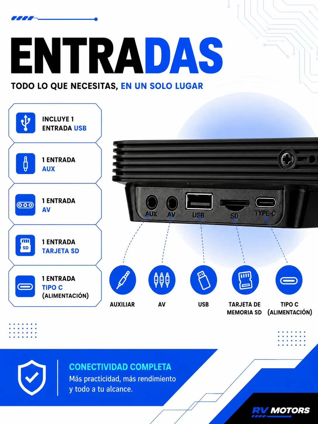 Pantalla Multimedia RV Motors — 6